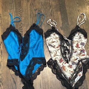Victoria’s Secret lingerie Blue and Paisley teddies